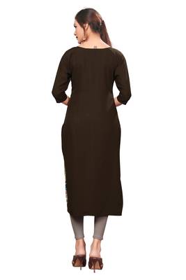 Multicolor Digital Printed American Crepe Straight Kurti 2
