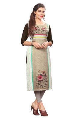 Multicolor Digital Printed American Crepe Straight Kurti 3