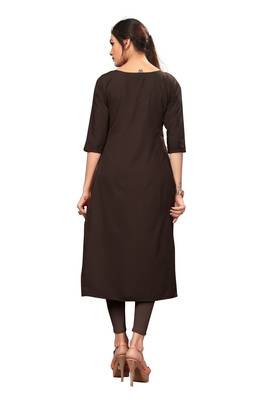 Peach Color Digital Printed American Crepe Straight Kurti 2