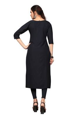 Grey Color Digital Printed American Crepe Straight Kurti 2