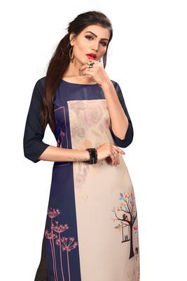 Multi-Color Digital Printed American Crepe Straight Kurti 5