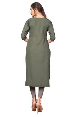 Peach Color Digital Printed American Crepe Straight Kurti 2