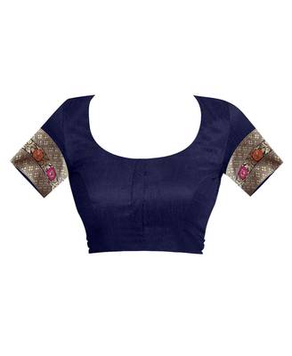 Multicolor woven banarasi silk saree with blouse 5