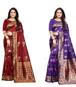 Multicolor woven banarasi silk saree with blouse