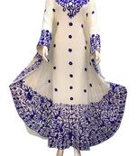 white georgette moroccan islamic dubai kaftan farasha aari and stone work dress