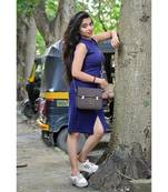 Brown Croc effect Box Sling