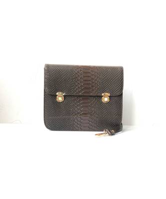 Brown Croc effect Box Sling 3