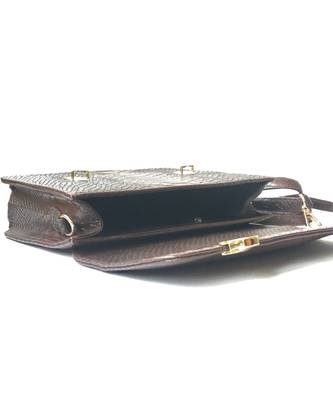 Brown Croc effect Box Sling 5