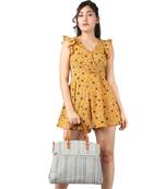 Striped Grey-White Canvas  Tote