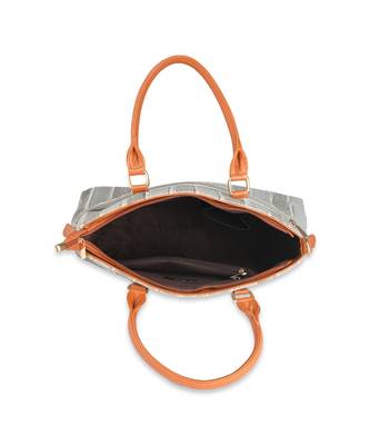 Striped Grey-White Canvas  Tote 5