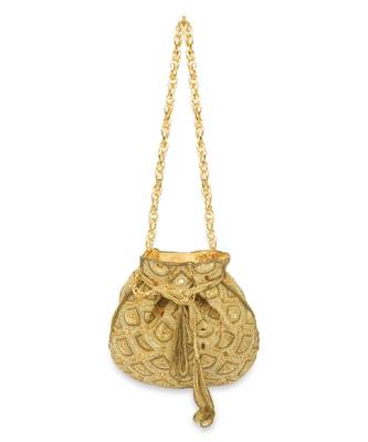 Gold Hand embroidered Potli 2