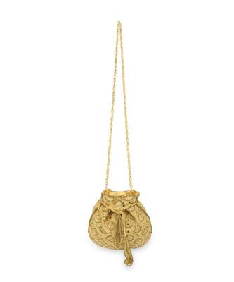 Gold Hand embroidered Potli 3