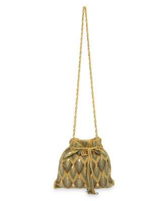 Gold Hand embroidered Potli 2