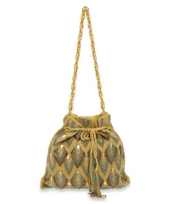 Gold Hand embroidered Potli 3