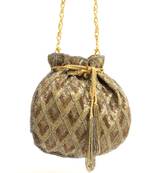 Gold Hand embroidered Potli