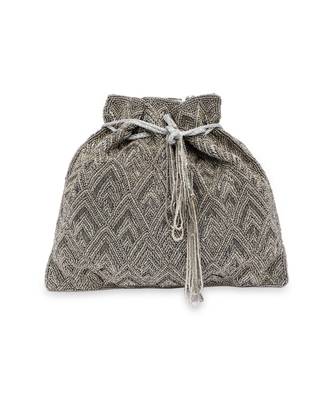 Silver Hand embroidered Potli 1