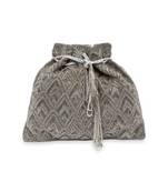 Silver Hand embroidered Potli