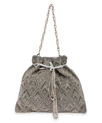 Silver Hand embroidered Potli 2