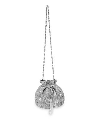 Silver Hand embroidered Potli 3