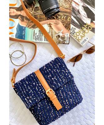 Blue crochet sling 3