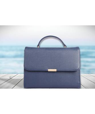 Textured Satchel Blue 4