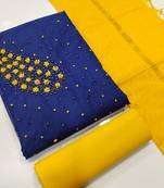 Blue Embroidered Cotton Salwar