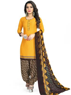 Yellow printed crepe salwar 2