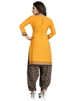 Yellow printed crepe salwar 3