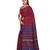 Women's Maroon Shantiniketani pure cotton khesh Cotton Saree With Blouse Piece