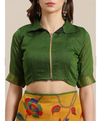 Mustard Printed cotton saree with blouse 4