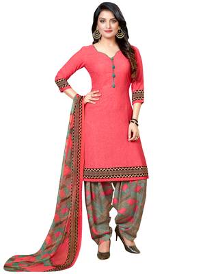 multicolor printed crepe unstitched salwar with dupatta 2