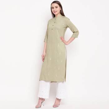 women's embroidered straight rayon beige kurti 2