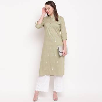women's embroidered straight rayon beige kurti 5