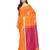 orange Handloom Taant Pure Cotton Saree With Blouse Piece