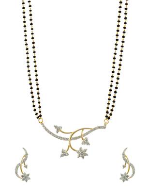 Clear CZ AD American Diamond Mangal Sutra Jewellery for Women - Orniza 1
