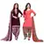 multicolor printed crepe unstitched salwar with dupatta