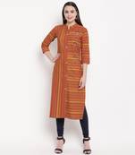women's hand work/Printed straight rayon red kurti