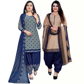 Multicolor Printed Cotton Unstitched Salwar With Dupatta 1