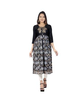 Black Foil Print kurta 1