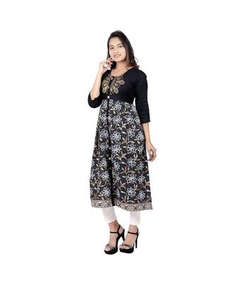 Black Foil Print kurta 3