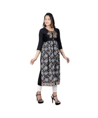 Black Foil Print kurta 4