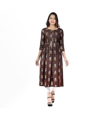Coffee Brown Printed Kurta 1