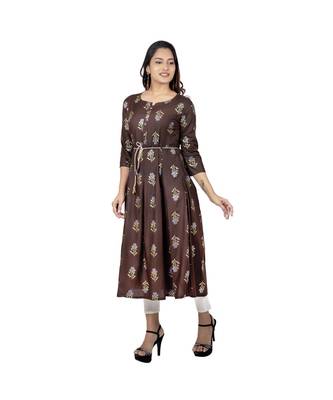 Coffee Brown Printed Kurta 3