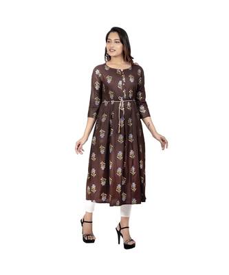 Coffee Brown Printed Kurta 4
