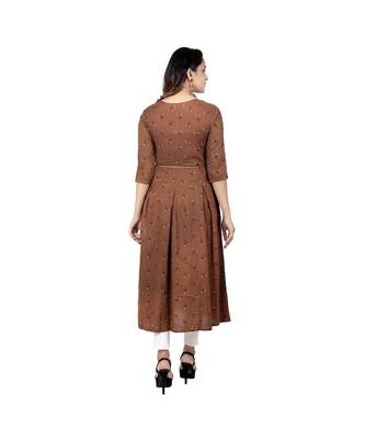 Brown Printed Kurta 2
