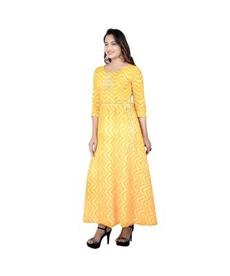 Yellow Printed Kurta 3