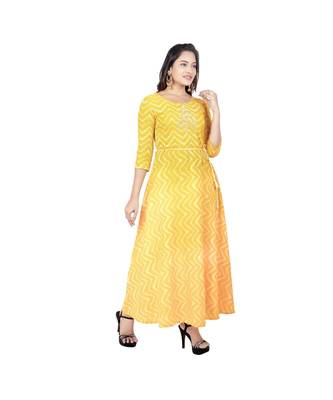 Yellow Printed Kurta 4