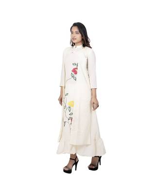 Off White Embroidererd Kurta 3