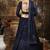 Navy-Blue Embroidered Georgette Semi Stitched Lehenga