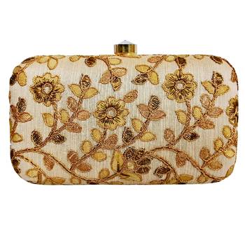 Beige Clutch Purse For Women Party Wear  1